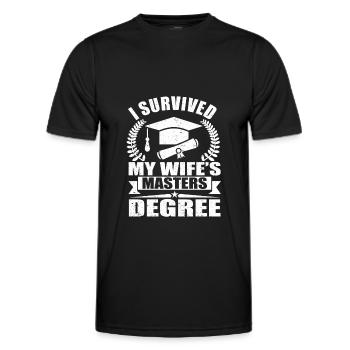 Ehefrau Schulabschluss Universität Abschlussfeier - Männer Funktions-T-Shirt - Schwarz - Vorne - AI Model Male 178 dark (178cm)