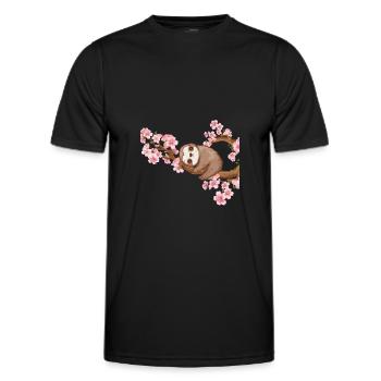 Faultier Kirschblüte Japan Liebhaber Kirschbaum - Männer Funktions-T-Shirt - Schwarz - Vorne - AI Model Male 178 dark (178cm)