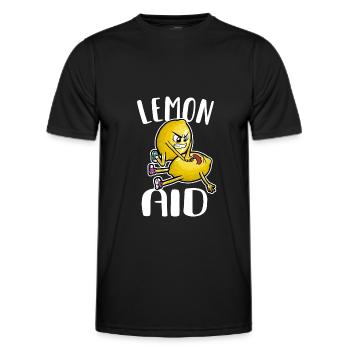 Lemon Aid Lustige Sprüche Limo Limonade - Männer Funktions-T-Shirt - Schwarz - Vorne - AI Model Male 178 dark (178cm)