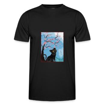 Katzenliebhaber Kirschblüte Japan Kirschbaum - Männer Funktions-T-Shirt - Schwarz - Vorne - AI Model Male 178 dark (178cm)