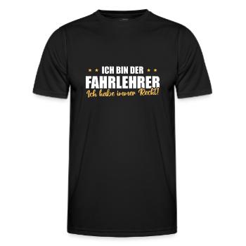 Fahrschule Führerschein Fahrschullehrer Fahrlehrer - Männer Funktions-T-Shirt - Schwarz - Vorne - AI Model Male 178 dark (178cm)