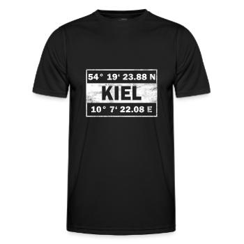 Kiel Koordinaten Hansestadt Kiel - Männer Funktions-T-Shirt - Schwarz - Vorne - AI Model Male 178 dark (178cm)