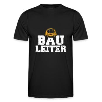Bauherr Bauleiter Geschenk zum Richtfest - Männer Funktions-T-Shirt - Schwarz - Vorne - AI Model Male 178 dark (178cm)