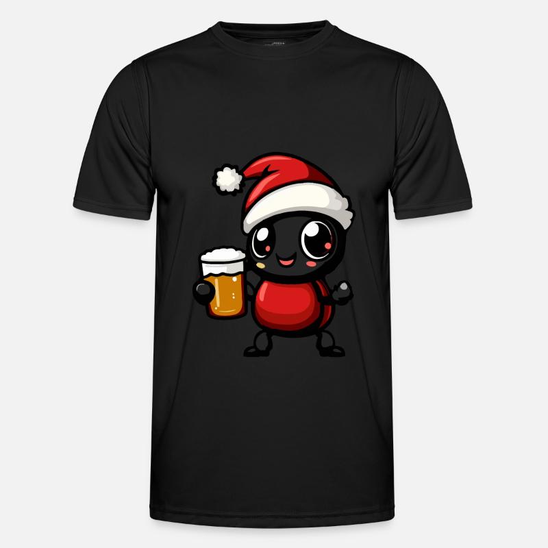 Ant Christmas Beer Funny - Men's Functional T-Shirt - black