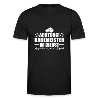 Bademeister Rettungsschwimmer Geschenk - Männer Funktions-T-Shirt - Schwarz - Vorne - AI Model Male 178 dark (178cm)