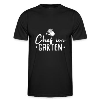 Chef im Garten Gärtner Geschenkidee - Männer Funktions-T-Shirt - Schwarz - Vorne - AI Model Male 178 dark (178cm)