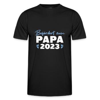 Schwangerschaft Geschenk Werdender Papa 2023 - Männer Funktions-T-Shirt - Schwarz - Vorne - AI Model Male 178 dark (178cm)