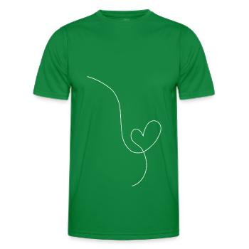 Coeur noir dessin au blanc - T-shirt sport Homme - vert - Devant - AI Model Male 178 dark (178cm)