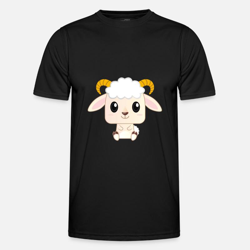 Dessin animé mignon bébé chèvre T-shirt sport Homme