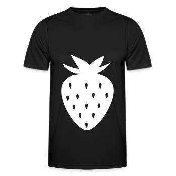 Icône de l’icône de la fraise - T-shirt sport Homme - noir - Devant - AI Model Male 178 dark (178cm)