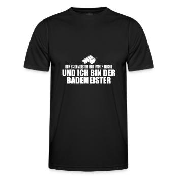 Schwimmbad Bademeister Geschenk - Männer Funktions-T-Shirt - Schwarz - Vorne - AI Model Male 178 dark (178cm)