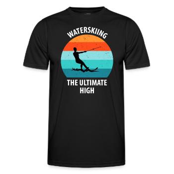 Ski nautique, ski nautique, skieurs nautiques - T-shirt sport Homme - noir - Devant - AI Model Male 178 dark (178cm)