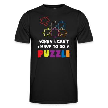 Funny Puzzle Lover - Men's Functional T-Shirt - black - Front - AI Model Male 178 dark (178cm)