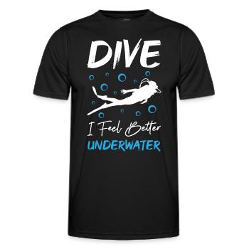 Dive I Feel Better Underwater - Männer Funktions-T-Shirt - Schwarz - Vorne - AI Model Male 178 dark (178cm)