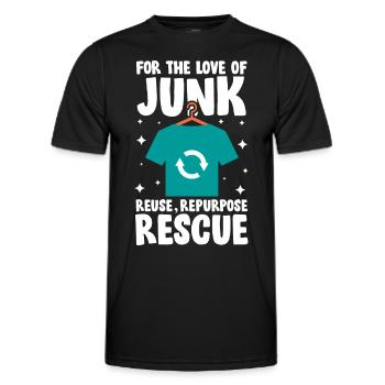 For The Love Of Junk Reuse Repurpose Rescue für - Männer Funktions-T-Shirt - Schwarz - Vorne - AI Model Male 178 dark (178cm)