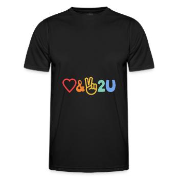 Amour et paix pour vous - Paix - T-shirt sport Homme - noir - Devant - AI Model Male 178 dark (178cm)