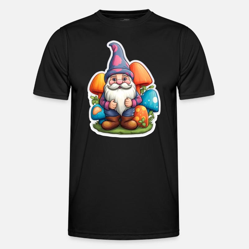 Dværg omgivet af svampe - Funktionsshirt til herrer - sort