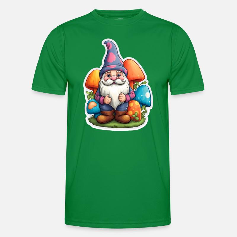 Dwarf surrounded by mushrooms Men's Functional T-Shirt