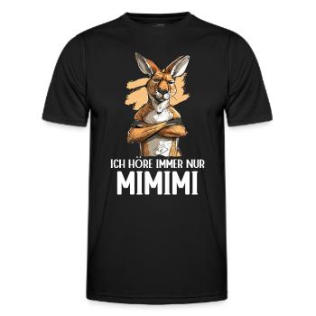 Kangourou marsupial Kangourou J’écoute toujours Mimimi - T-shirt sport Homme - noir - Devant - AI Model Male 178 dark (178cm)