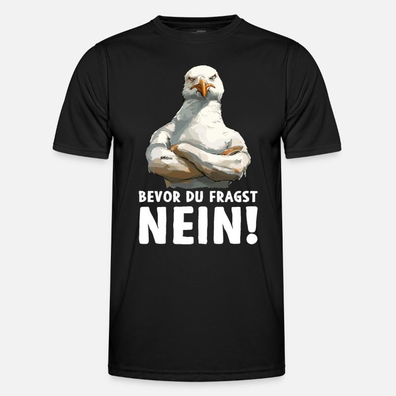 Möwe Seevogel Bevor du fragst Nein - Männer Funktions-T-Shirt - Schwarz