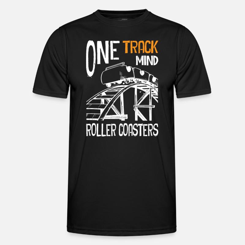 One Track Mind Roller Coaster - Männer Funktions-T-Shirt - Schwarz