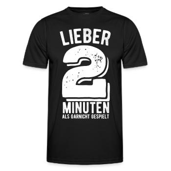 Liber 2 Minuten als gar nicht gespielt - Handball - Männer Funktions-T-Shirt - Schwarz - Vorne - AI Model Male 178 dark (178cm)