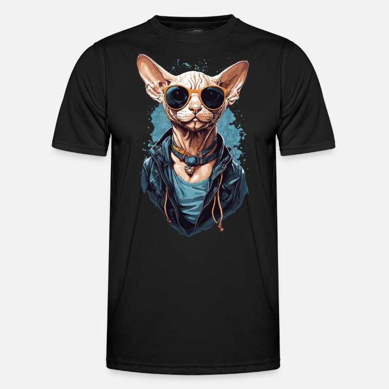 Coole Sphinx Katze Modernes Katzen Design Männer Funktions-T-Shirt