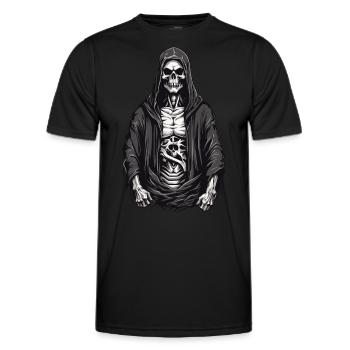 Halloween Sensenmann Skelett Schädel Design - Männer Funktions-T-Shirt - Schwarz - Vorne - AI Model Male 178 dark (178cm)