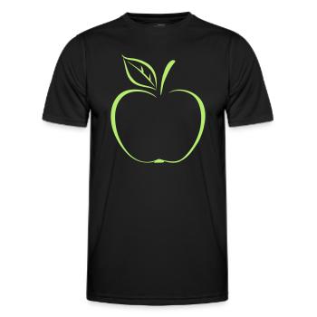 Apple - Men's Functional T-Shirt - black - Front - AI Model Male 178 dark (178cm)