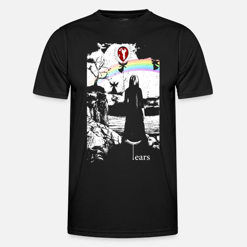 Engel Grafik - Männer Funktions-T-Shirt - Schwarz