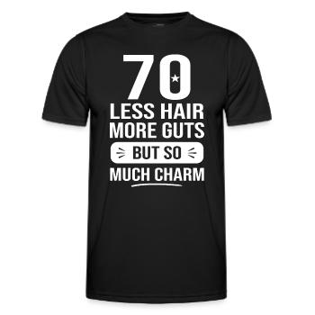 70 ans tellement de charme cadeau 70e anniversaire - T-shirt sport Homme - noir - Devant - AI Model Male 178 dark (178cm)