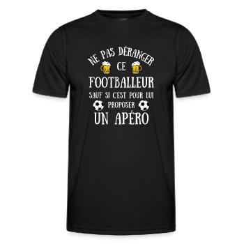 footballeur apéro humour foot homme idée cadeau - T-shirt sport Homme - noir - Devant - AI Model Male 178 dark (178cm)
