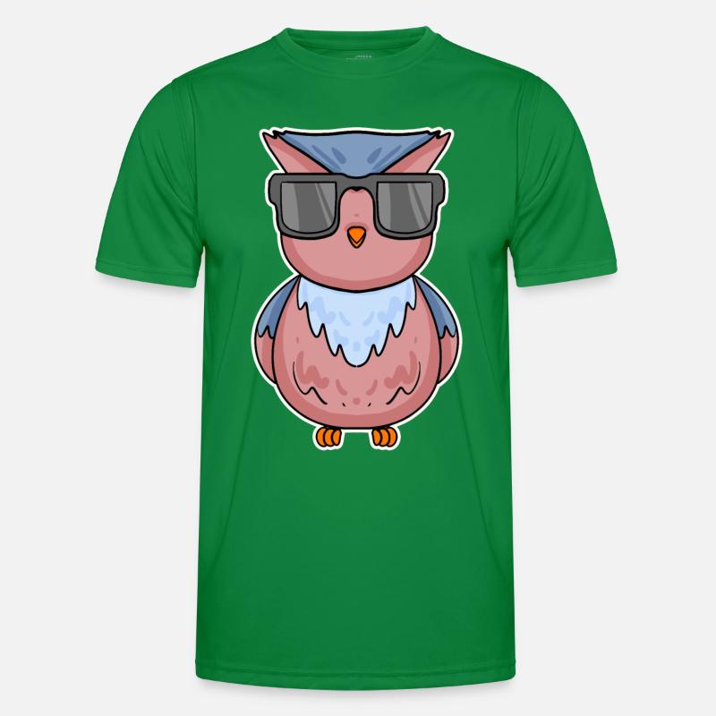 Eule mit Brille Männer Funktions-T-Shirt