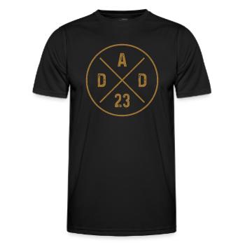 Dad 23 Nachwuchs Vater Baby Ankündigung Papa 2023 - Männer Funktions-T-Shirt - Schwarz - Vorne - AI Model Male 178 dark (178cm)