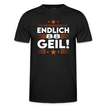 Endlich 88 Geil Geburtstag Birthday - Männer Funktions-T-Shirt - Schwarz - Vorne - AI Model Male 178 dark (178cm)