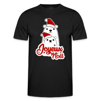 Joyeux Noel Noël fêter noël - T-shirt sport Homme - noir - Devant - AI Model Male 178 dark (178cm)