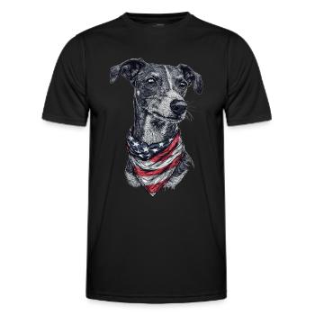 Whippet - Männer Funktions-T-Shirt - Schwarz - Vorne - AI Model Male 178 dark (178cm)