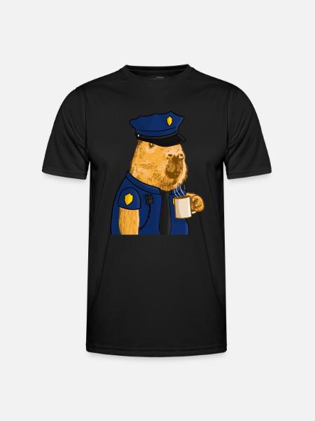 Capybara Police - T-shirt sport Homme - noir