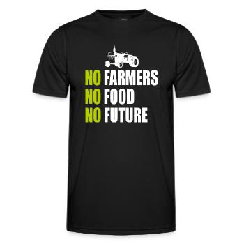 Farmer Farmers Demo No Farmers No Food No Future - T-shirt sport Homme - noir - Devant - AI Model Male 178 dark (178cm)