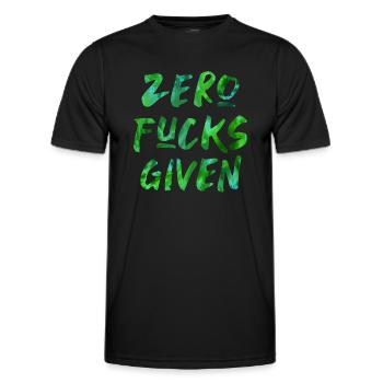 Zero Fucks Given - Männer Funktions-T-Shirt - Schwarz - Vorne - AI Model Male 178 dark (178cm)