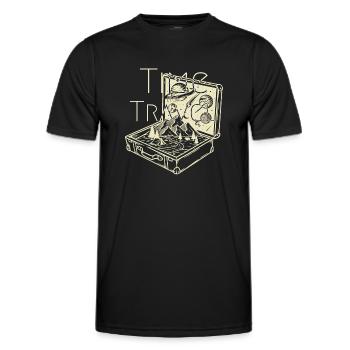 Time (to) Travel - Surrealistic Traveller Artwork - Men's Functional T-Shirt - black - Front - AI Model Male 178 dark (178cm)