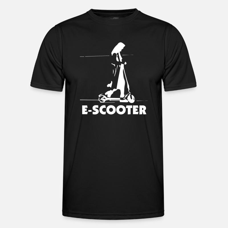 E-Scooter E-Roller Scooter - Männer Funktions-T-Shirt - Schwarz