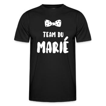 Team du marié - T-shirt sport Homme - noir - Devant - AI Model Male 178 dark (178cm)