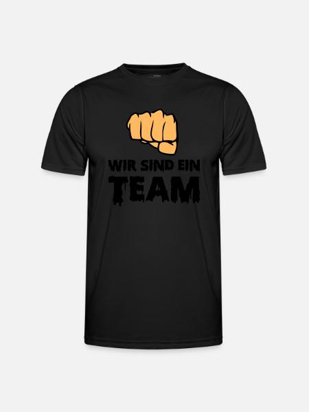 wir sind ein team - Männer Funktions-T-Shirt - Schwarz