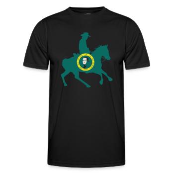Washington State Flag Cowboy - Men's Functional T-Shirt - black - Front - AI Model Male 178 dark (178cm)