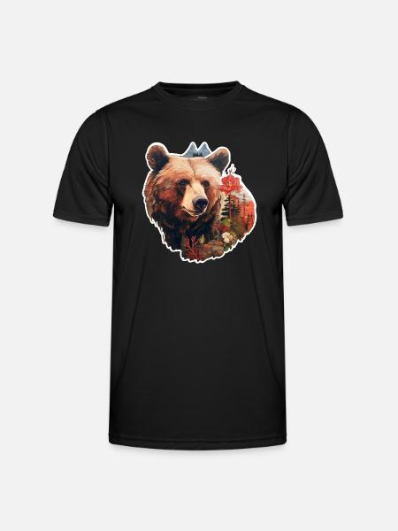 Bear in the wild - Men's Functional T-Shirt - black