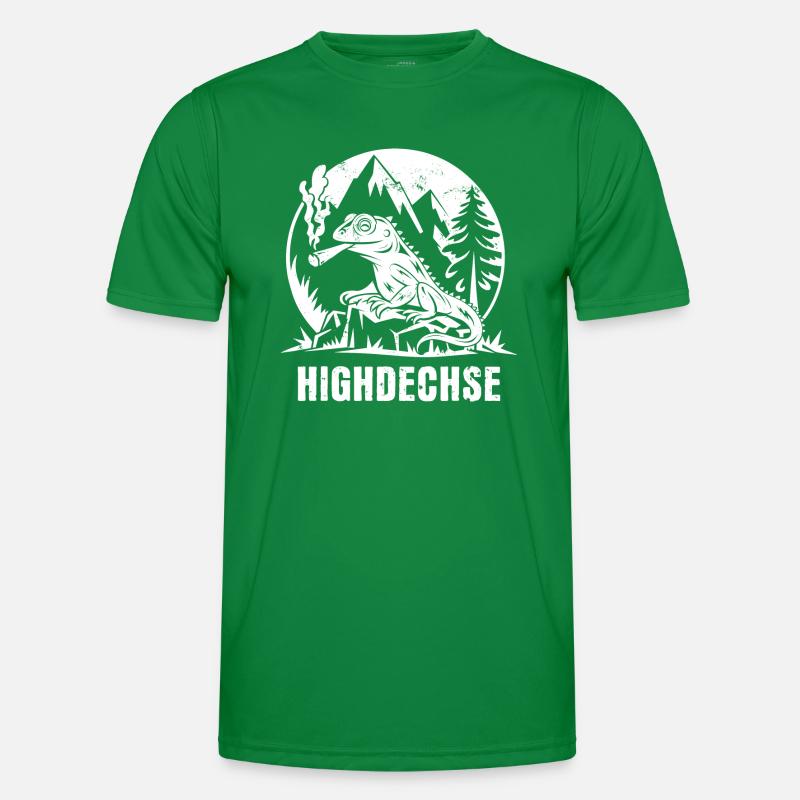 Highdechse - Eidechse mit einem Joint Männer Funktions-T-Shirt