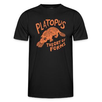 Theory of Forms - Platopus Design - Männer Funktions-T-Shirt - Schwarz - Vorne - AI Model Male 178 dark (178cm)