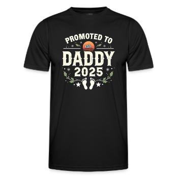 Promu au rang de papa est. 2025 - T-shirt sport Homme - noir - Devant - AI Model Male 178 dark (178cm)