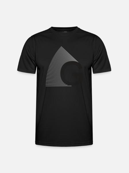strahlen_typo_G - Männer Funktions-T-Shirt - Schwarz